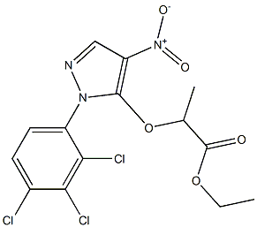 2-[[1-(2,3,4-Trichlorophenyl)-4-nitro-1H-pyrazol-5-yl]oxy]propionic acid ethyl ester 구조식 이미지