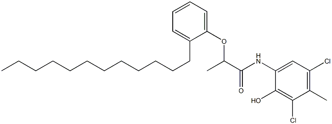 2-[2-(2-Dodecylphenoxy)propanoylamino]-4,6-dichloro-5-methylphenol 구조식 이미지