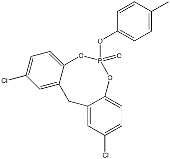 2,10-Dichloro-6-(4-methylphenoxy)-12H-dibenzo[d,g][1,3,2]dioxaphosphocin 6-oxide Structure