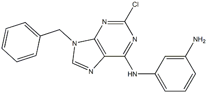 9-Benzyl-2-chloro-6-(3-aminophenylamino)-9H-purine 구조식 이미지