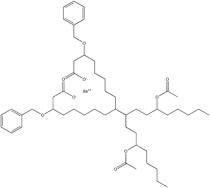 Bis(3-benzyloxy-13-acetyloxystearic acid)barium salt Structure