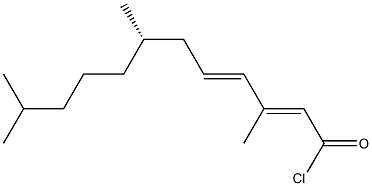 (2E,4E,7S)-3,7,11-Trimethyl-2,4-dodecadienoic acid chloride 구조식 이미지