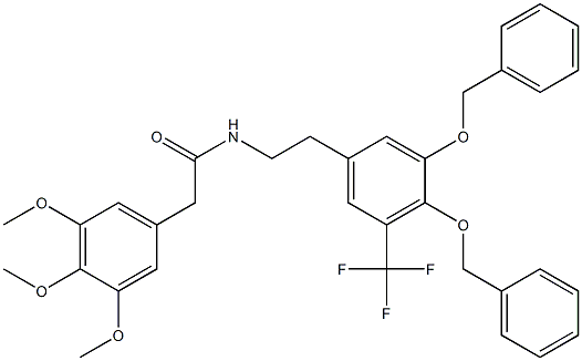 N-[2-[5-(Trifluoromethyl)-3,4-bis(benzyloxy)phenyl]ethyl]-2-(3,4,5-trimethoxyphenyl)acetamide 구조식 이미지