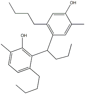 4,6'-Butylidenebis(2-methyl-5-butylphenol) 구조식 이미지