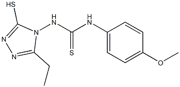 4-[[(4-Methoxyphenyl)thiocarbamoyl]amino]-5-ethyl-4H-1,2,4-triazole-3-thiol 구조식 이미지