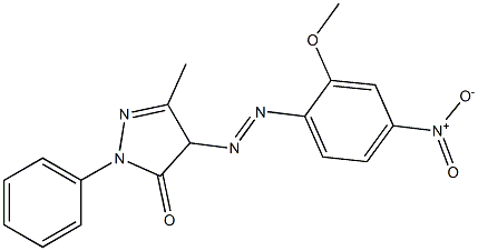 4-(2-Methoxy-4-nitrophenylazo)-1-phenyl-3-methyl-1H-pyrazol-5(4H)-one 구조식 이미지