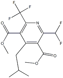 2-Difluoromethyl-6-(trifluoromethyl)-4-isobutylpyridine-3,5-dicarboxylic acid dimethyl ester Structure