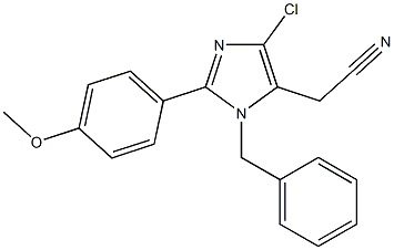 1-Benzyl-2-(4-methoxyphenyl)-4-chloro-1H-imidazole-5-acetonitrile 구조식 이미지