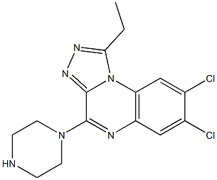 7,8-Dichloro-4-(1-piperazinyl)-1-ethyl[1,2,4]triazolo[4,3-a]quinoxaline 구조식 이미지