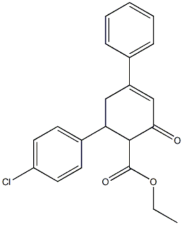 2-(Ethoxycarbonyl)-3-(4-chlorophenyl)-5-phenyl-5-cyclohexene-1-one 구조식 이미지