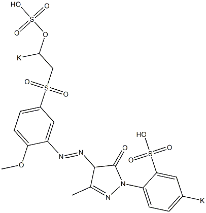 4-[2-Methoxy-5-(2-potassiosulfooxyethylsulfonyl)phenylazo]-3-methyl-1-(p-potassiosulfophenyl)-2-pyrazolin-5-one 구조식 이미지