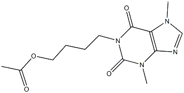 1-(4-Acetoxybutyl)-3,7-dimethyl-7H-purine-2,6(1H,3H)-dione 구조식 이미지