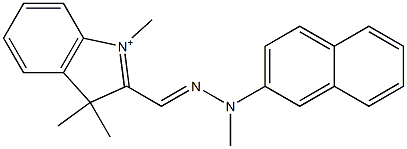 1,3,3-Trimethyl-2-[2-methyl-2-(2-naphtyl)hydrazonomethyl]-3H-indole-1-ium 구조식 이미지