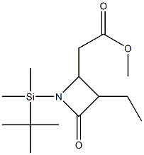 [1-(tert-Butyldimethylsilyl)-4-oxo-3-ethylazetidin-2-yl]acetic acid methyl ester 구조식 이미지