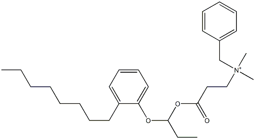 N,N-Dimethyl-N-benzyl-N-[2-[[1-(2-octylphenyloxy)propyl]oxycarbonyl]ethyl]aminium 구조식 이미지