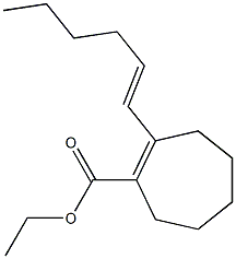 2-[(E)-1-Hexenyl]-1-cycloheptene-1-carboxylic acid ethyl ester 구조식 이미지