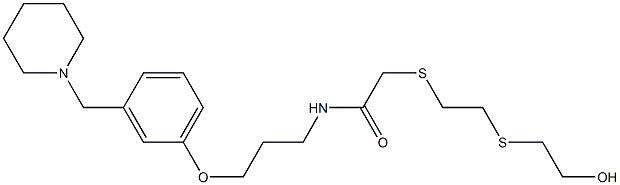 N-[3-[3-(Piperidinomethyl)phenoxy]propyl]-2-[[2-[(2-hydroxyethyl)thio]ethyl]thio]acetamide 구조식 이미지