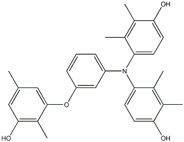 N,N-Bis(4-hydroxy-2,3-dimethylphenyl)-3-(3-hydroxy-2,5-dimethylphenoxy)benzenamine 구조식 이미지