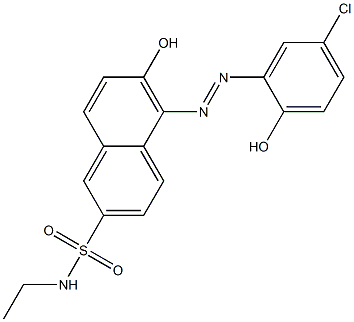 5-(5-Chloro-2-hydroxyphenylazo)-N-ethyl-6-hydroxy-2-naphthalenesulfonamide 구조식 이미지