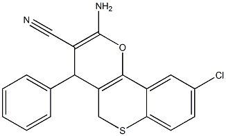 2-Amino-4-[phenyl]-9-chloro-4H,5H-[1]benzothiopyrano[4,3-b]pyran-3-carbonitrile 구조식 이미지