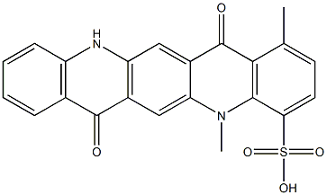 5,7,12,14-Tetrahydro-1,5-dimethyl-7,14-dioxoquino[2,3-b]acridine-4-sulfonic acid 구조식 이미지