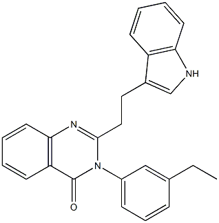 2-[2-(1H-Indol-3-yl)ethyl]-3-(3-ethylphenyl)quinazolin-4(3H)-one 구조식 이미지