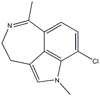 3,4-Dihydro-9-chloro-1,6-dimethyl-1H-azepino[5,4,3-cd]indole Structure