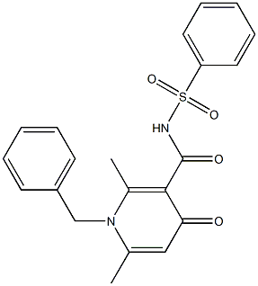 1-Benzyl-1,4-dihydro-2,6-dimethyl-N-phenylsulfonyl-4-oxopyridine-3-carboxamide 구조식 이미지