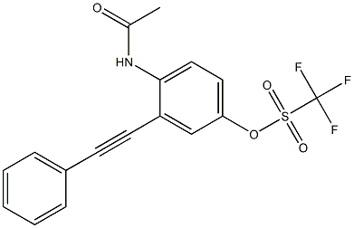 Trifluoromethanesulfonic acid 4-acetylamino-3-(phenylethynyl)phenyl ester Structure