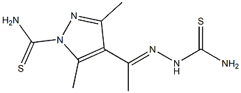 3,5-Dimethyl-4-[1-[2-[amino(thioxo)methyl]hydrazono]ethyl]-1H-pyrazole-1-carbothioamide Structure