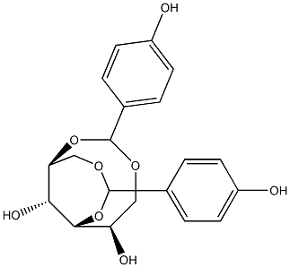 1-O,4-O:2-O,6-O-Bis(4-hydroxybenzylidene)-D-glucitol 구조식 이미지