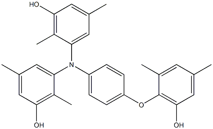 N,N-Bis(3-hydroxy-2,5-dimethylphenyl)-4-(6-hydroxy-2,4-dimethylphenoxy)benzenamine 구조식 이미지