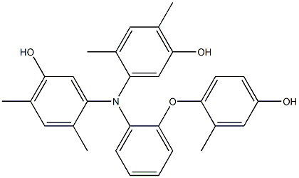 N,N-Bis(5-hydroxy-2,4-dimethylphenyl)-2-(4-hydroxy-2-methylphenoxy)benzenamine 구조식 이미지