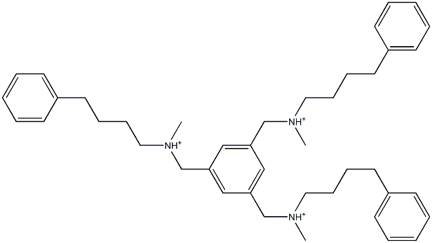 1,3,5-Benzenetriyltris[N-methyl-N-(4-phenylbutyl)methanaminium] Structure