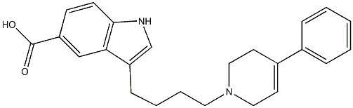 3-[4-[(1,2,3,6-Tetrahydro-4-phenylpyridin)-1-yl]butyl]-1H-indole-5-carboxylic acid 구조식 이미지