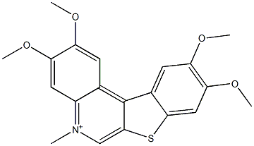 2,3,9,10-Tetramethoxy-5-methyl[1]benzothieno[2,3-c]quinolin-5-ium Structure