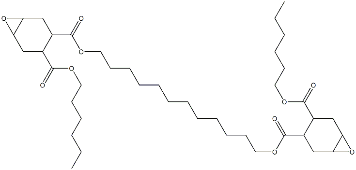 Bis[2-(hexyloxycarbonyl)-4,5-epoxy-1-cyclohexanecarboxylic acid]1,12-dodecanediyl ester 구조식 이미지