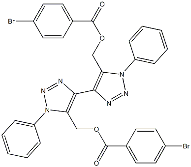 1,1'-Diphenyl-5,5'-bis[(4-bromobenzoyloxy)methyl]-4,4'-bi(1H-1,2,3-triazole) 구조식 이미지
