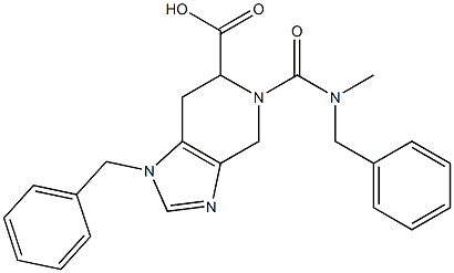 1-Benzyl-4,5,6,7-tetrahydro-5-(N-benzylmethylcarbamoyl)-1H-imidazo[4,5-c]pyridine-6-carboxylic acid 구조식 이미지