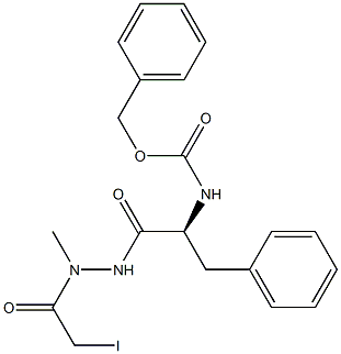 1-[N-(Benzyloxycarbonyl)-L-phenylalanyl]-2-(iodoacetyl)-2-methylhydrazine 구조식 이미지