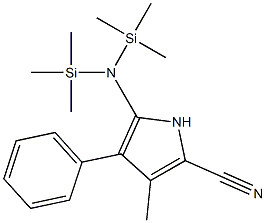5-[Bis(trimethylsilyl)amino]-4-phenyl-3-methyl-1H-pyrrole-2-carbonitrile Structure