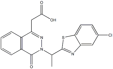 3-[1-(5-Chloro-2-benzothiazolyl)ethyl]-3,4-dihydro-4-oxophthalazine-1-acetic acid Structure