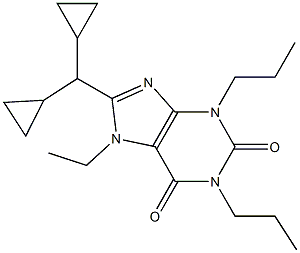8-Dicyclopropylmethyl-1,3-dipropyl-7-ethylxanthine Structure
