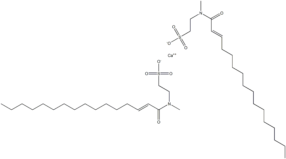 Bis[N-(2-hexadecenoyl)-N-methyltaurine]calcium salt Structure