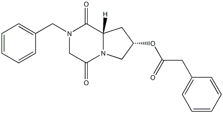 (6S,8S)-4-Benzyl-8-(phenylacetyloxy)-1,4-diazabicyclo[4.3.0]nonane-2,5-dione 구조식 이미지
