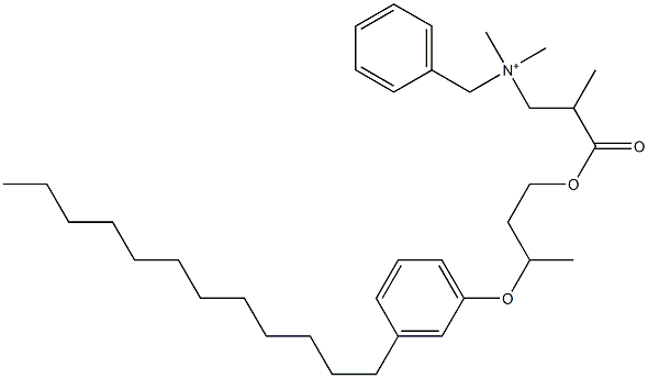 N,N-Dimethyl-N-benzyl-N-[2-[[3-(3-dodecylphenyloxy)butyl]oxycarbonyl]propyl]aminium Structure