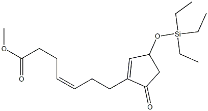 (Z)-7-[3-[(Triethylsilyl)oxy]-5-oxo-1-cyclopenten-1-yl]-4-heptenoic acid methyl ester 구조식 이미지