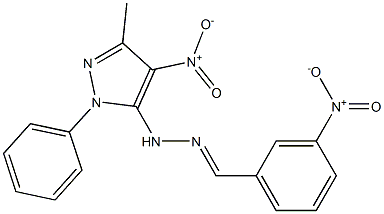 1-(1-Phenyl-3-methyl-4-nitro-1H-pyrazol-5-yl)-2-(3-nitrobenzylidene)hydrazine Structure