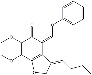 3-[(Z)-Butylidene]-4-phenoxymethylene-6,7-dimethoxy-2,3-dihydrobenzofuran-5(4H)-one 구조식 이미지