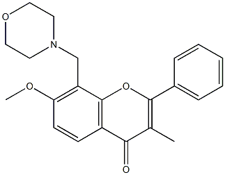 7-Methoxy-3-methyl-8-(4-morpholinylmethyl)flavone 구조식 이미지